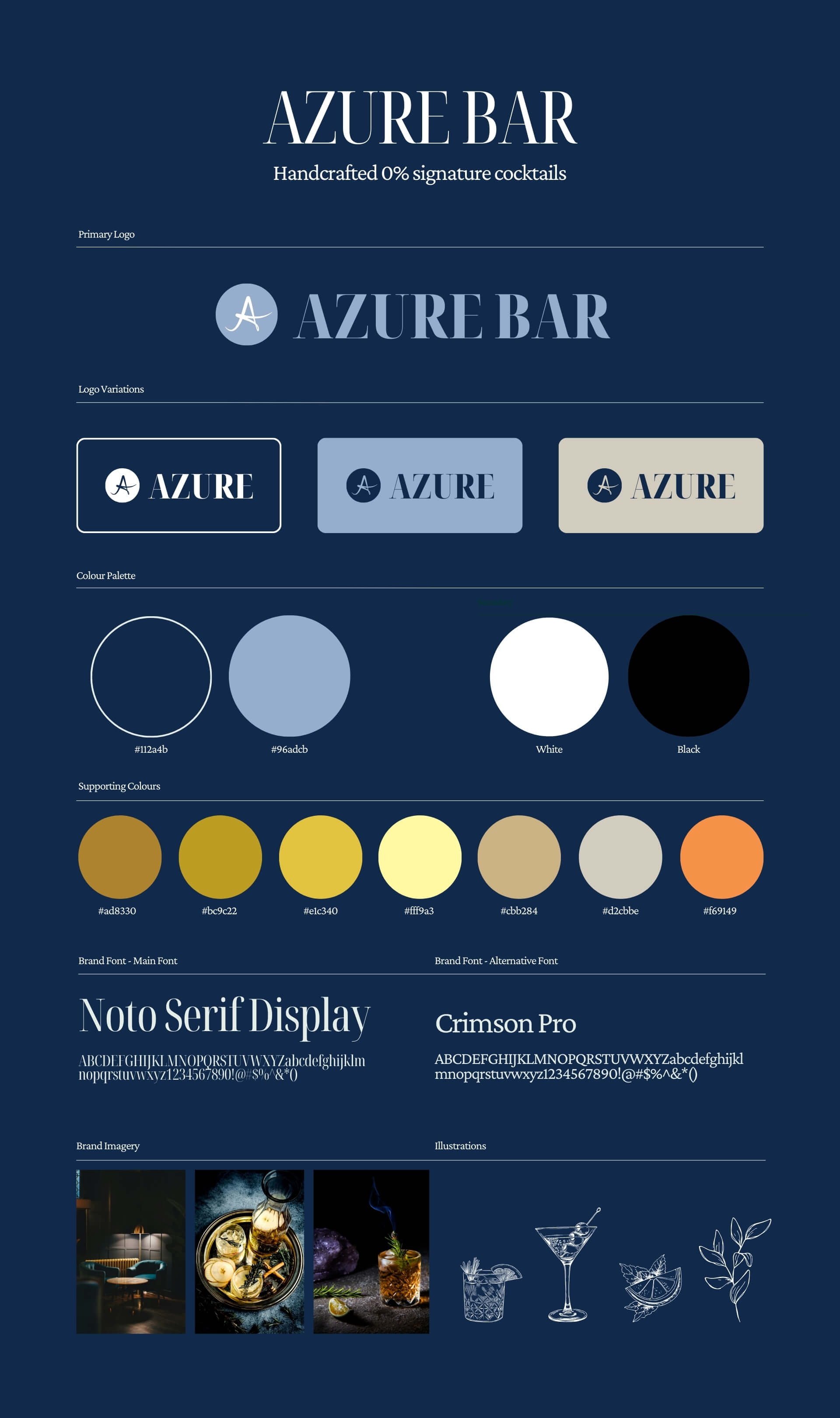 Elegant branding kit for cocktail bar