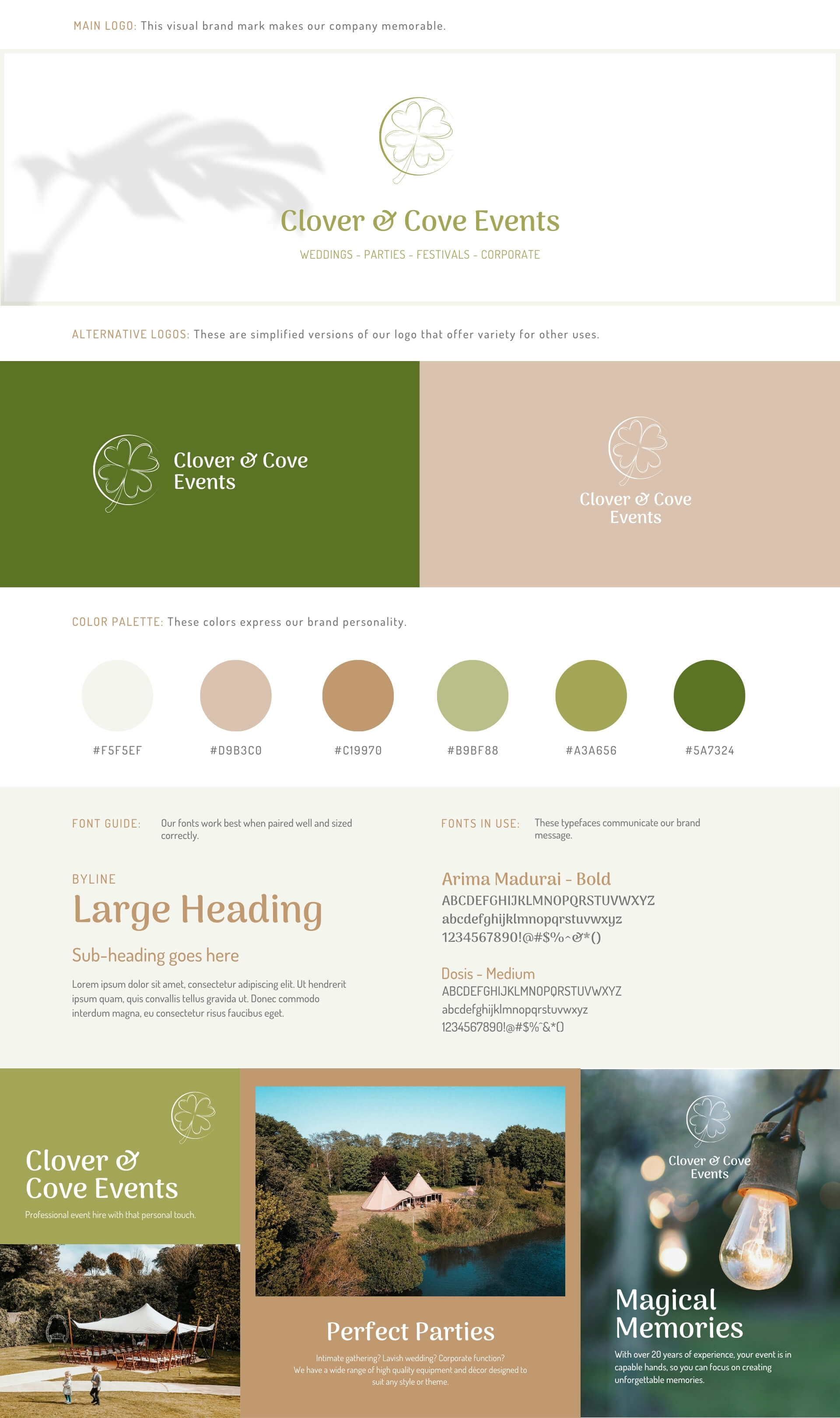 Branding kit for Cornish event hire business